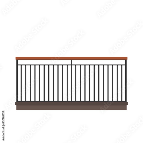 Railing vector. railing on white background. wallpaper. free space for text. copy space.