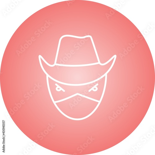 Unique Bandit Line Vector Icon