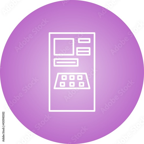 Unique Cash Machine Line Vector Icon
