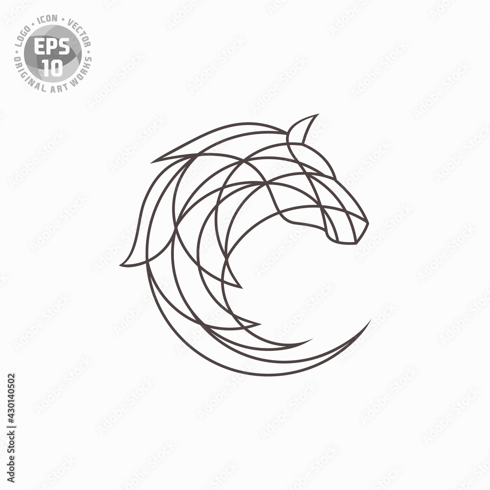 abstract horse logo concept vector