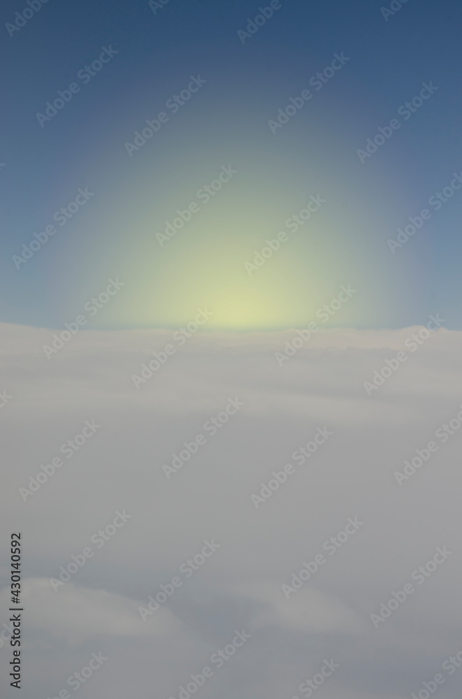 blue sky and white clouds, background and texture above the clouds