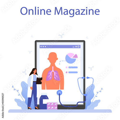 Phthisiatrician online service or platform. Human pulmonary system