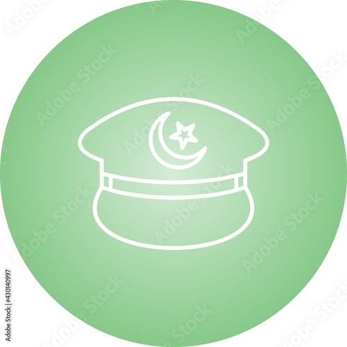 Unique Military Hat Vector Line Icon photo