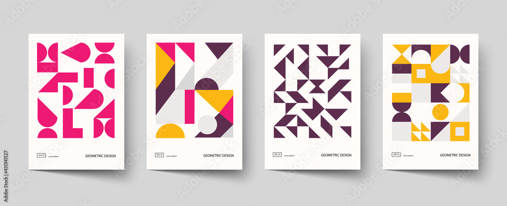 Obraz premium Trendy covers design. Minimal geometric shapes compositions. Applicable for brochures, posters, covers and banners.