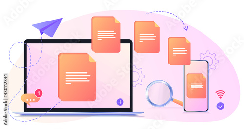 File transfer. Files transferred encrypted form. Program for remote connection between computer and phone. Full access to remote files and folders. Data Center concept based. Business organization. 