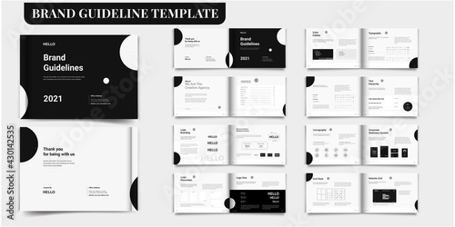 Brand Guideline Template Brand Style Guide Book Brochure Layout Brand Book Brand Manual Landscape Brand Guideline Template photo