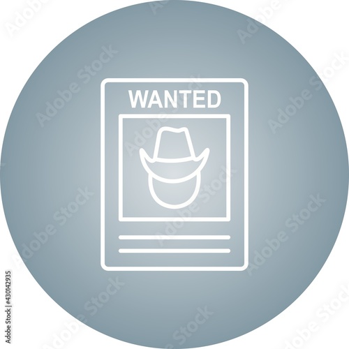 Unique Wanted Poster Line Vector Icon