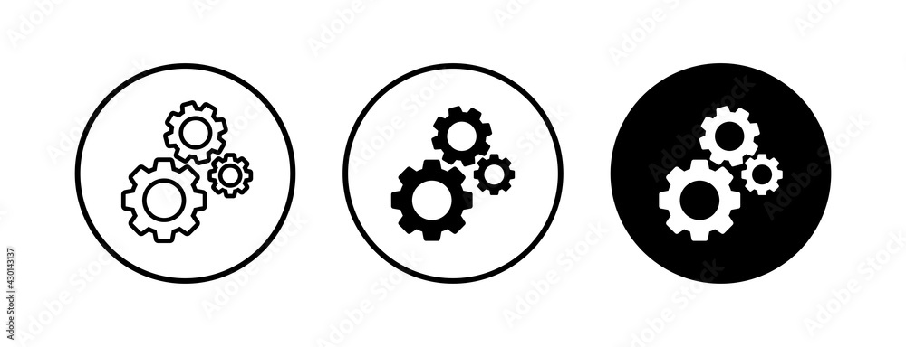 Setting Icons set. Setting vector icon. Cog Settings Icon Symbol. Gear Setting Icons set. Setting vector icon. Cog Settings Icon Symbol. Gear