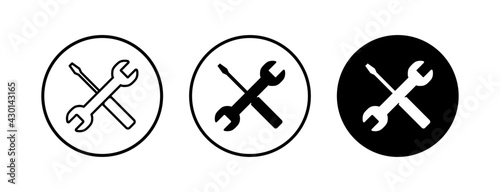 Repair icons set. Wrench and screwdriver icon. Settings vector icon. Maintenance