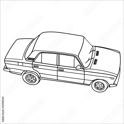 Cartoon 3D isometric classic sedan model. City transport car traffic road. Sedan motor car. Urban classic motor vehicle. Auto infographic traffic route. isometric doodle automobile