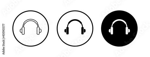 Headphone icons set. Headphone vector icon. Call us. Contact us
