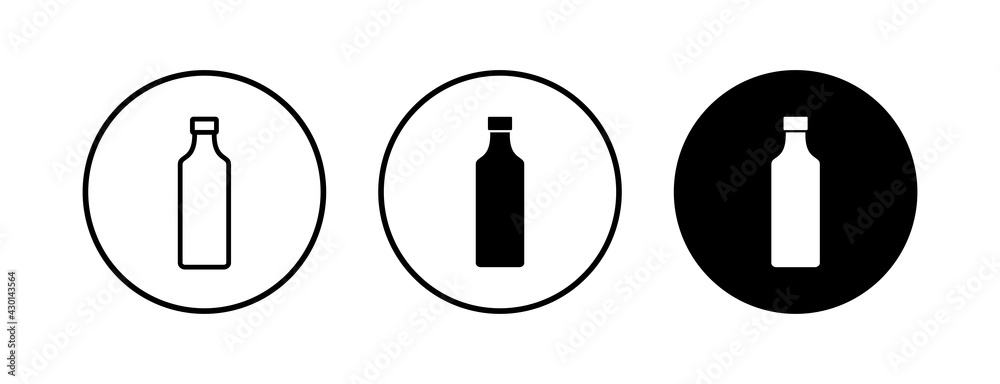 Bottle icons set. Bottle icon in trendy flat design Bottle icons set. Bottle icon in trendy flat design