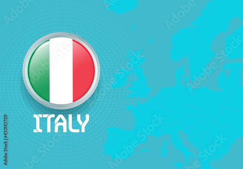 Italy flag for euro 2020. Football Euro 2020.