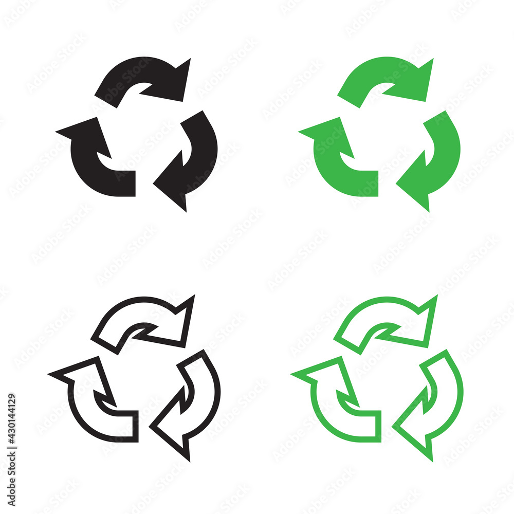 Fototapeta premium Recycle icon vector. Flat icon isolated on the white background. Vector illustration.