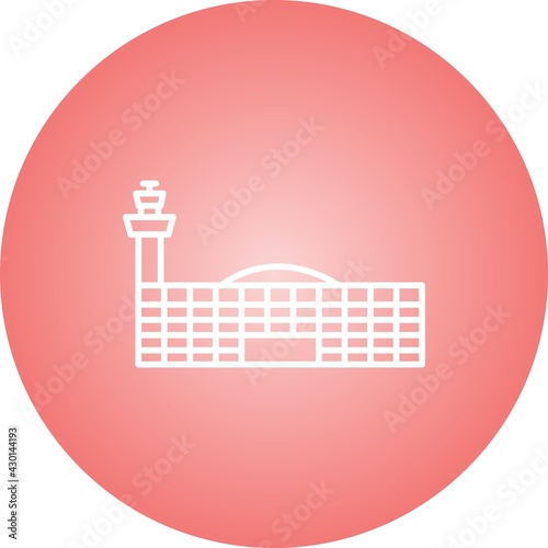 Unique Airport Building Line Vector Icon