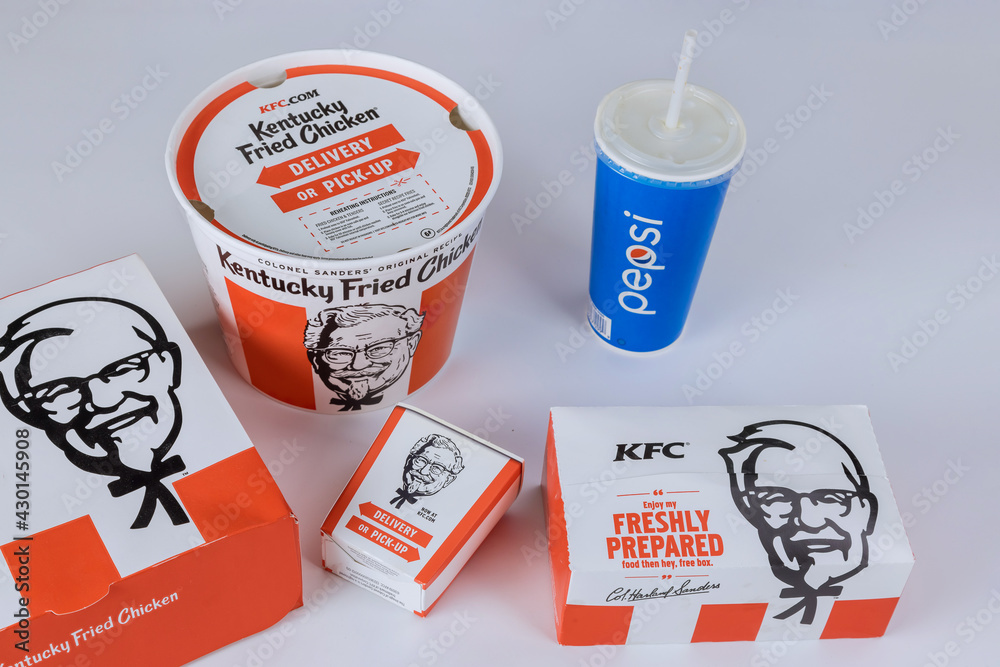 KFC Kentucky Fried Chicken box is a famous fast food restaurant chain