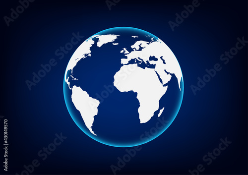 graphics world map on blue background vector illustration