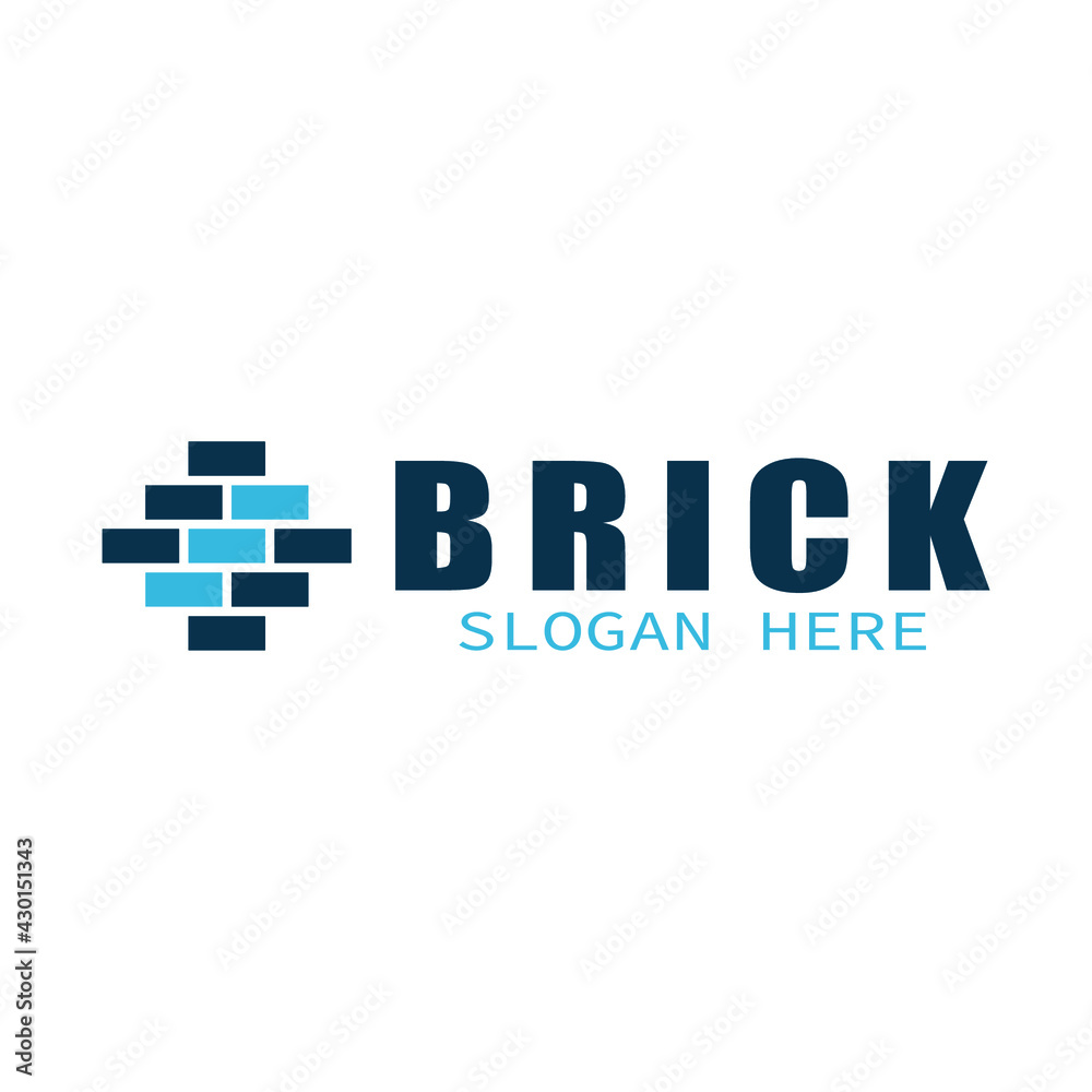 brick wall icon design logo template