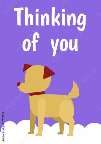 Wallpaper Mural Thinking of you text over puppy dog standing on the cloud icon against blue background Torontodigital.ca