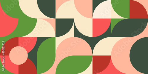 Artistic Scandinavian style poster in trending colors. Geometric pattern for web banner, decor of pillows in the interior, business presentations, corporate identity. Vector graphics.