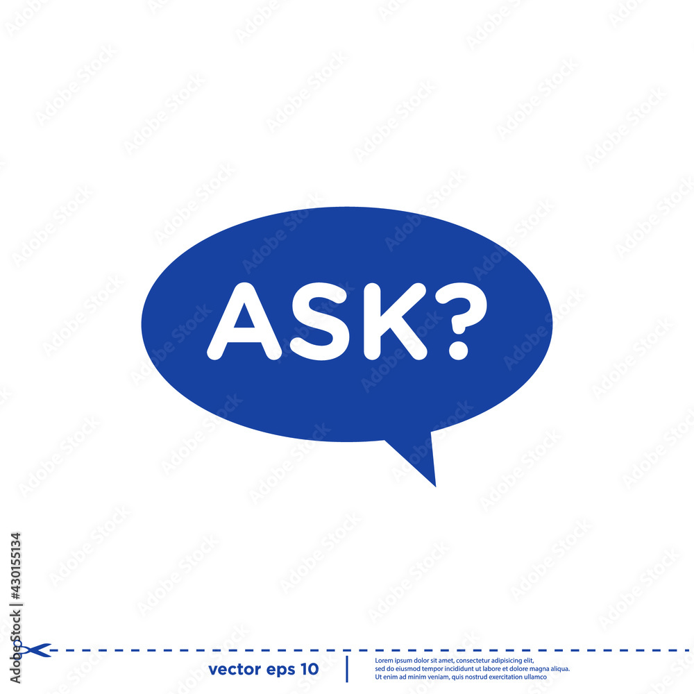 ask icon in bubble speech simple design element ask icon in bubble speech simple design element