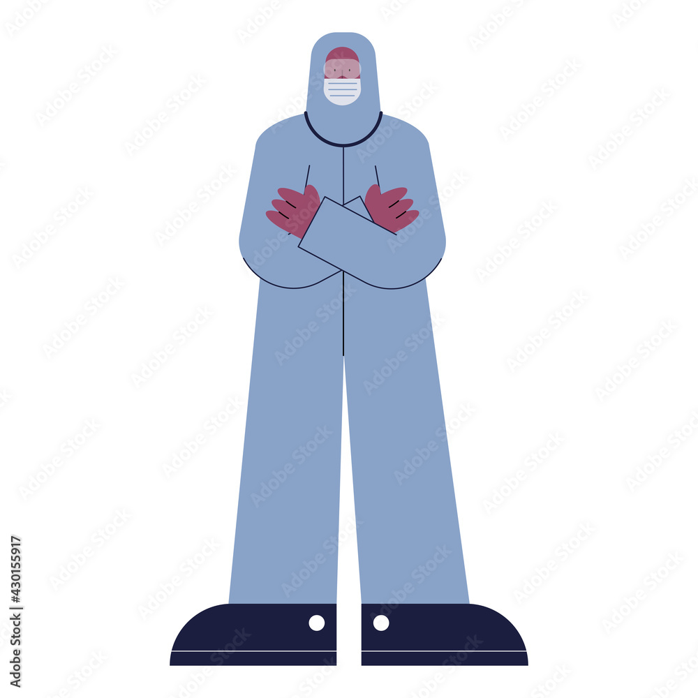 doctor wearing biosafety suit