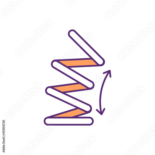Prosthetic running feet RGB color icon. Biomechanical performance. Improving amputee gait. Absorbing and return energy. Walking, jumping, sprinting. Dynamic-response feet. Isolated vector illustration