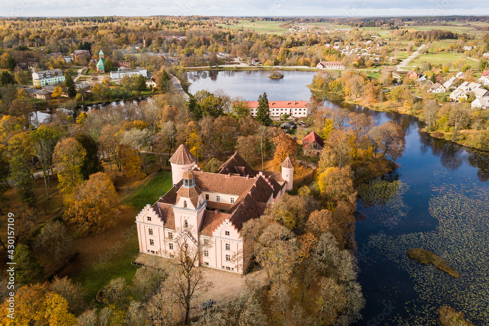 Edole medieval castle in sunny autumn day, Latvia. Edole medieval castle in sunny autumn day, Latvia.