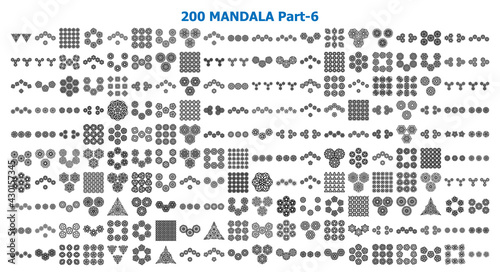 various mandala collections - 200. Ethnic Mandala ornament. Round pattern set.