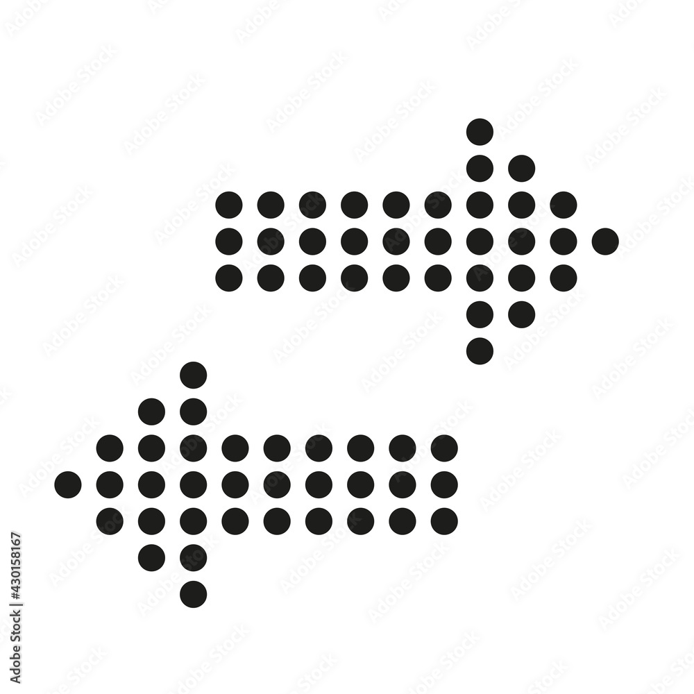 Simple dotted arrows isolated on white background. Simple dotted arrows isolated on white background.