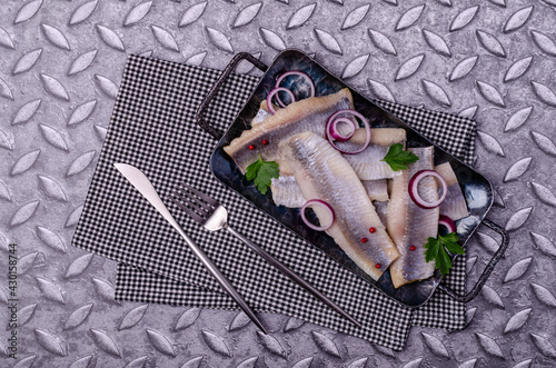 Salted herring fillet