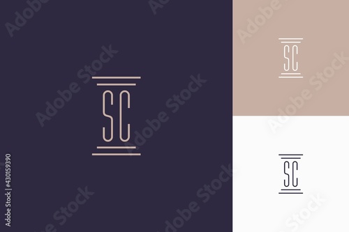 SC monogram initials design for law firm logo