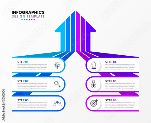 Infographic design template. Creative concept with 6 steps