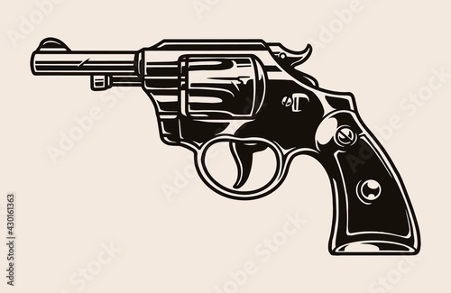 Revolver handgun vintage template