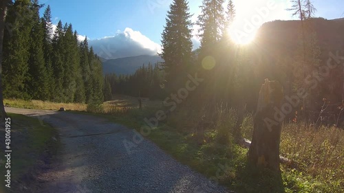 View of polish mountains nature in Zakopane, Poland during autumn sunny day.