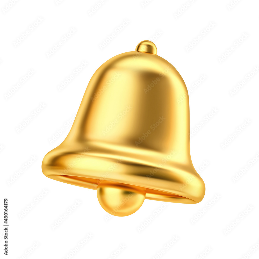 Golden bell isolated on white background. Clipping path included Golden bell isolated on white background. Clipping path included