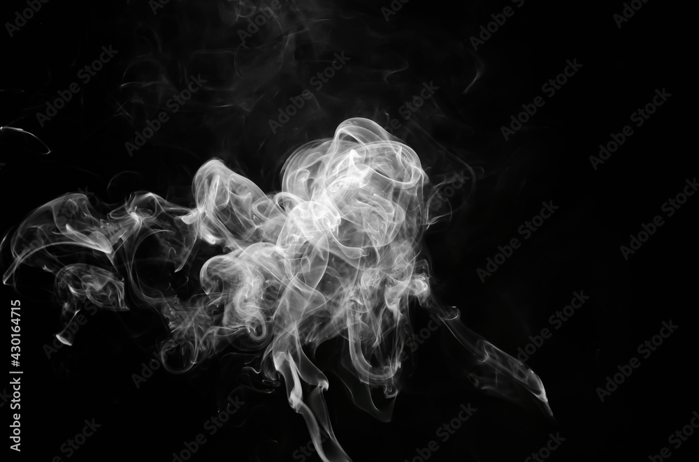 abstract fragment movement of white smoke on black background. abstract fragment movement of white smoke on black background.