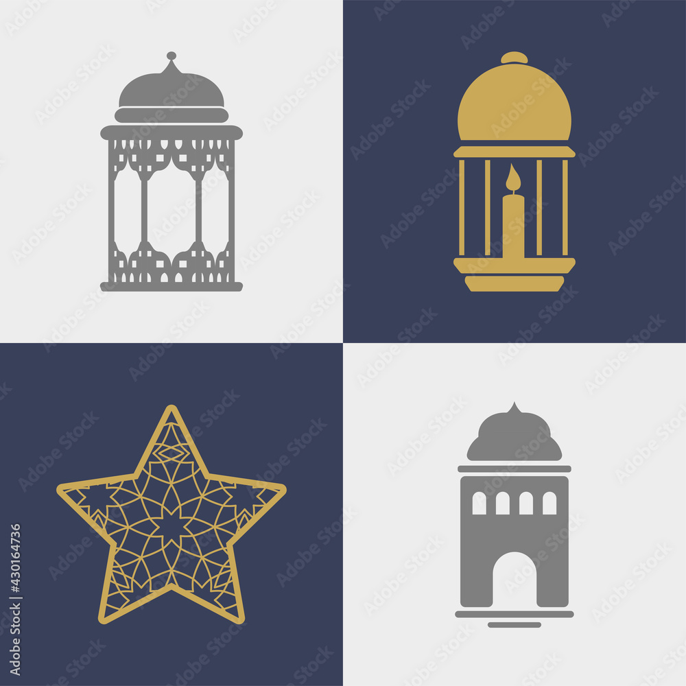 four eid mubarak icons