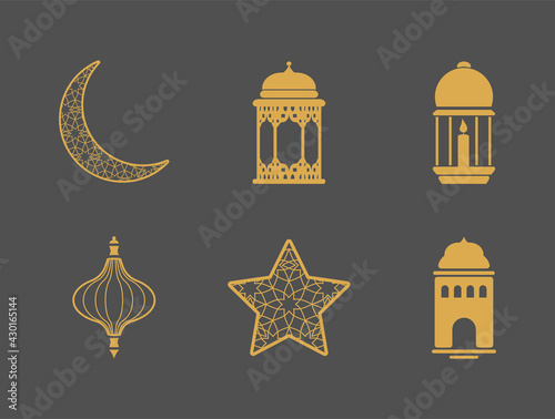 six eid mubarak icons