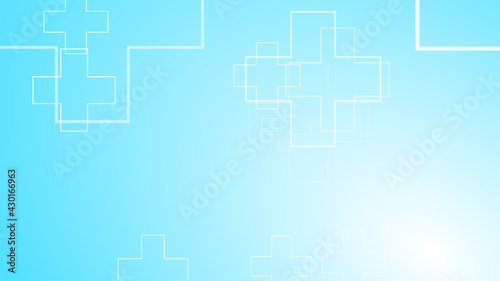 Abstract medical health blue cross pattern background. G