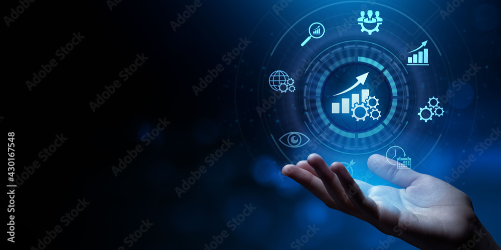 Performance management KPI business technology concept on vr screen Performance management KPI business technology concept on vr screen