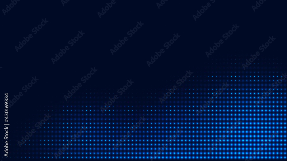 Dot blue pattern screen led light gradient texture background. Abstract  technology big data digital background. 3d rendering.