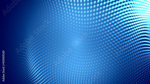 Dot white blue wave light screen gradient texture background. Abstract technology big data digital background. 3d rendering.