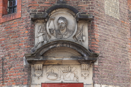 Photography Amsterdam De Waag Building Sculpted Detail above The Gate of the Saint Barbara G