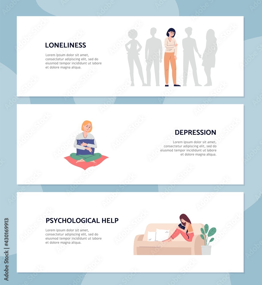 Alone sad girl in loneliness, stress and depression need in psychological help