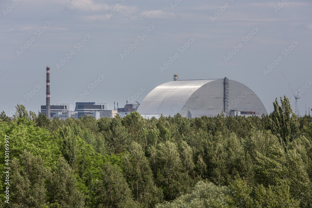 Sarcophagus over the 4th power unit of the Chernobyl nuclear power plant