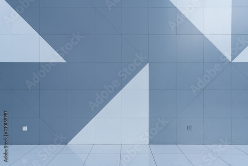 Modern blue and white tile wall background