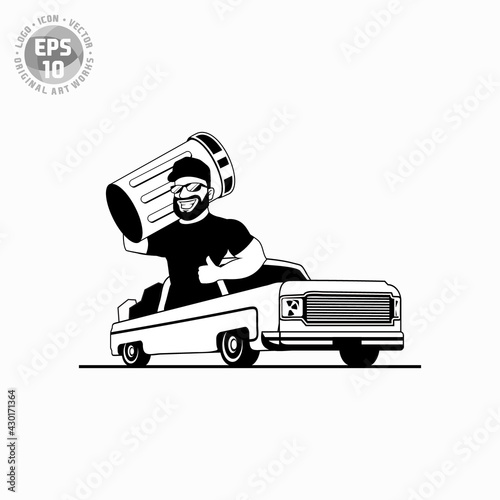 simple Junk removal mascot logo vector