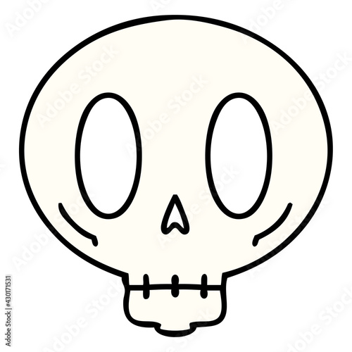 cartoon spooky skull