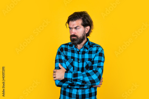 Wallpaper Mural handsome guy hipster with moustache and beard, male casual Torontodigital.ca